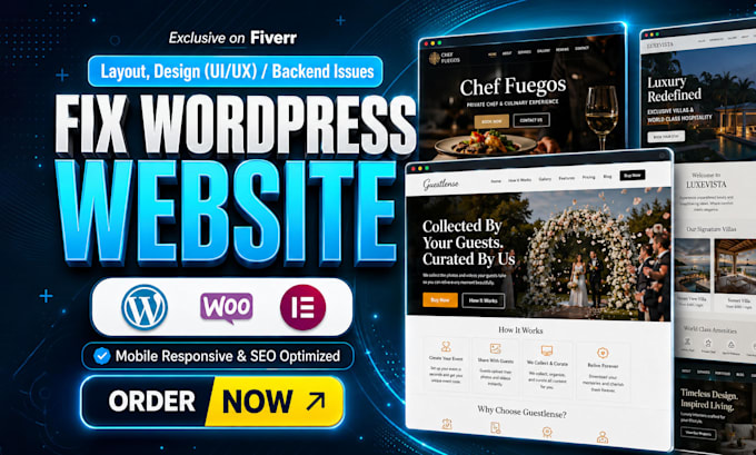 fix wordpress issues, errors, bugs, and elementor issues
