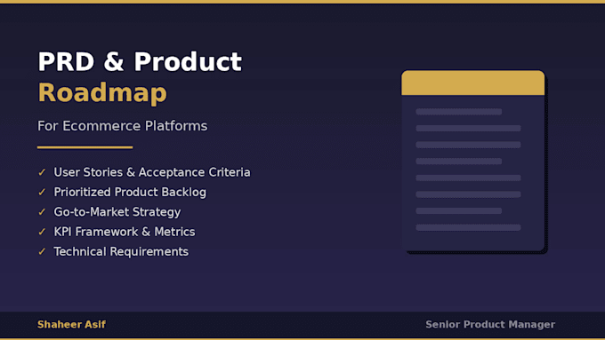 write a prd or product roadmap for your ecommerce platform