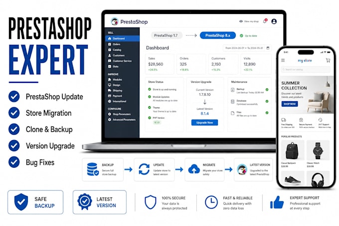 update migrate clone backup or upgrade your prestashop to latest version