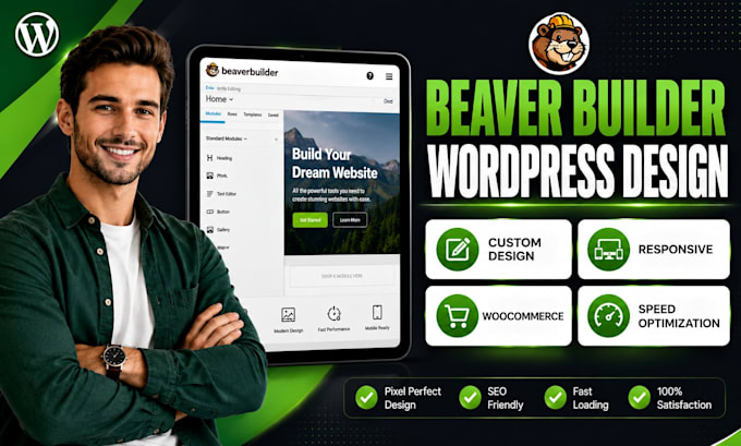 create beaver wordpress website, beaver website builder using beaver builder