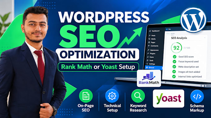 optimize wordpress on page SEO with rank math or yoast