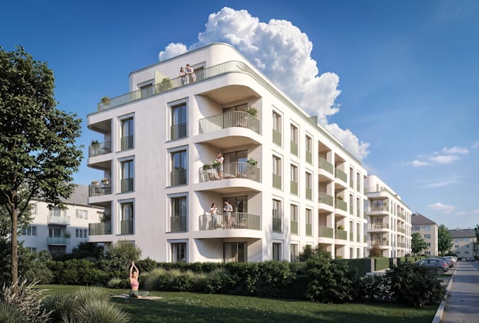 render proposed 3d contemporary residential concept,cgi luxury apartment visuals