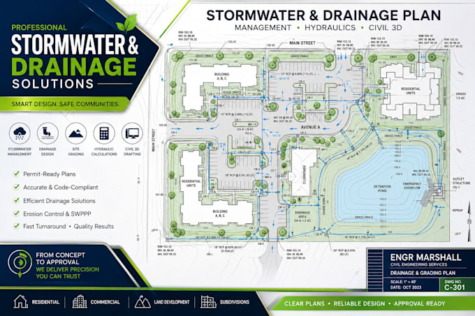 create stormwater management, grading, drainage and erosion control plans