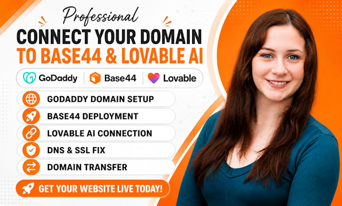 connect goddady domain to base44, lovable, base44 expert, base44 integration