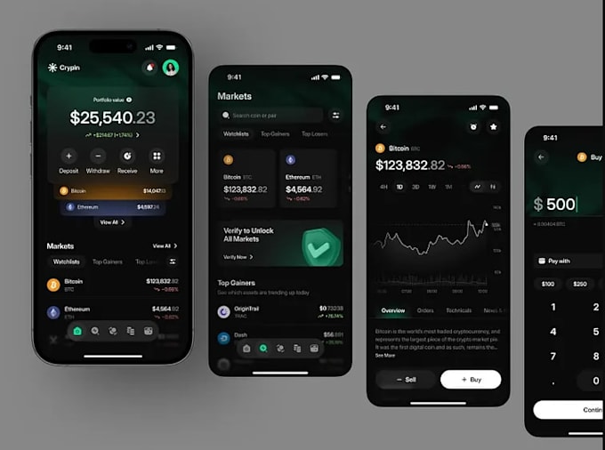 wallet app, crypto wallet app, crypto trading app, fintech app, digital wallet