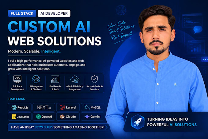 do ai website development as full stack web developer with ai integration