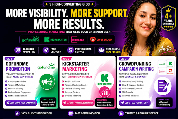 create your gofundme kickstarter or crowdfunding campaign