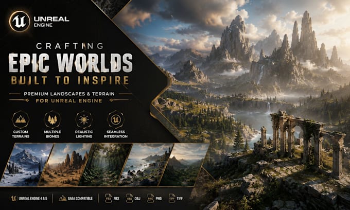 create a landscape and terrain for unreal engine