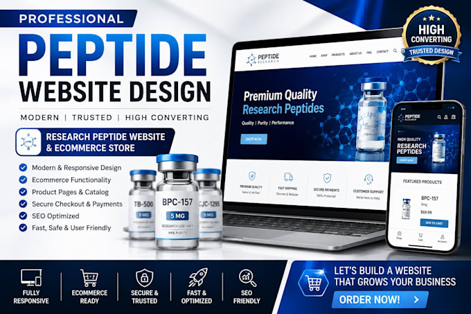 develop fda compliant peptide website, research peptide, ecommerce peptide store