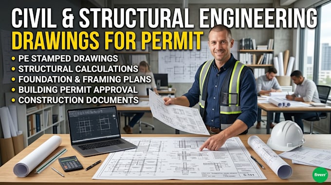 provide civil and structural engineering drawings for permit
