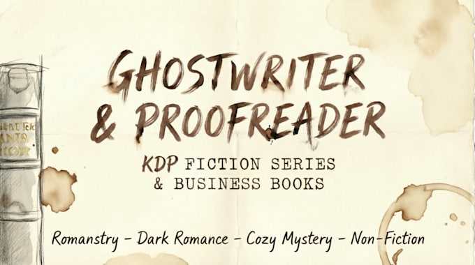 ghostwrite or proofread your KDP fiction series