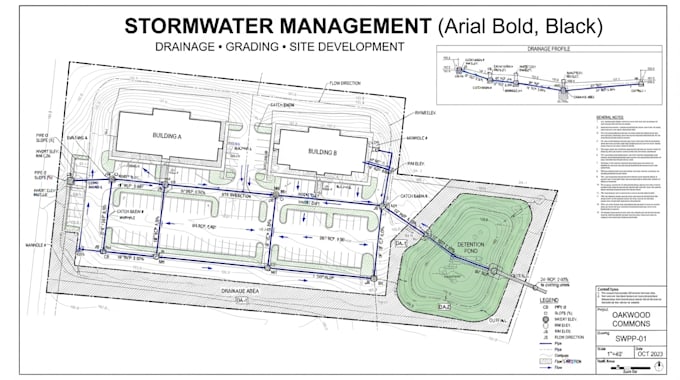 design stormwater management drainage and site development plans