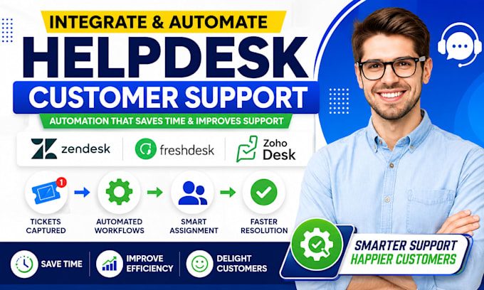 integrate zendesk freshdesk zoho desk helpdesk customer support automation
