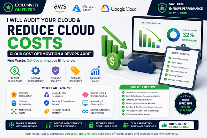 audit your AWS or azure cloud infrastructure and reduce cloud costs