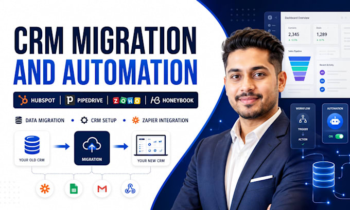 hubspot pipedrive zoho houzz procrm data migration honeybook zapier integration