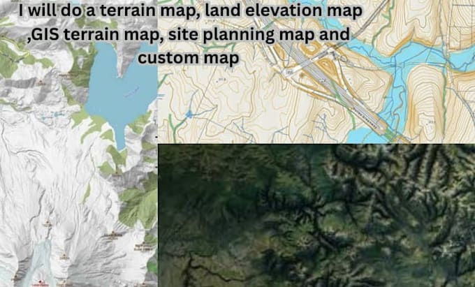 do a terrain map,land elevation map,gis terrain map, siteplan map,and custom map