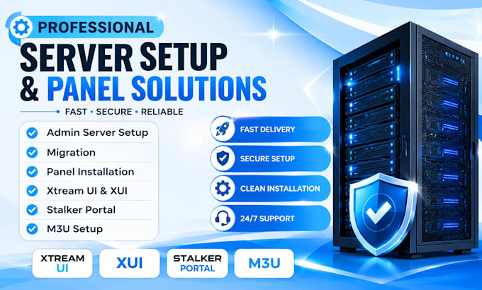 setup admin server, migration, panel installation, xtream ui, xui, stalker, m3u