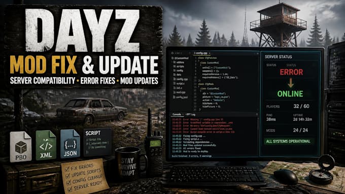 update and fix outdated dayz mods for your server