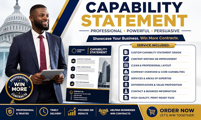 create a professional capability statement for government contact