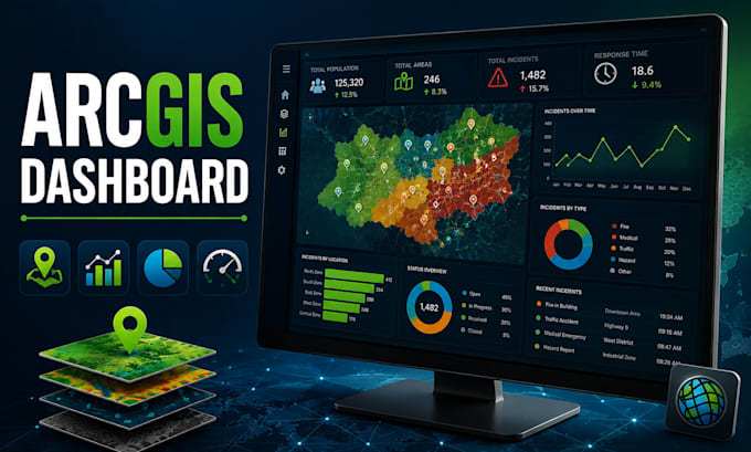 create interactive arcgis dashboard for gis and spatial data visualization