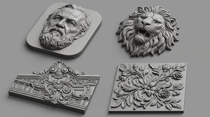 create 3d bas relief lithophane portrait logo plaque stl printable models