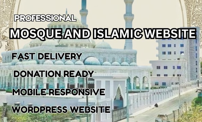 design a mosque website with prayer times donation integration