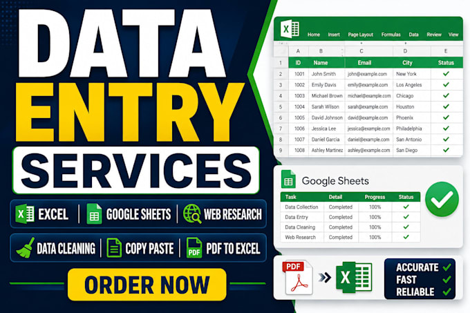 do accurate data entry, copy paste, web scraping and manual typing