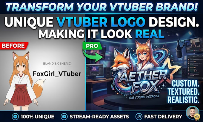 design a unique vtuber logo for your virtual character