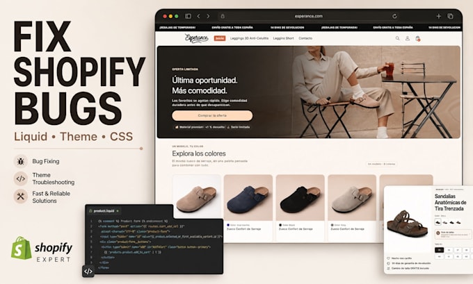 fix shopify bugs, liquid errors and theme issues
