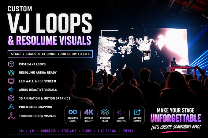 3d animation motion graphics stage projection mapping seamless vj loop resolume