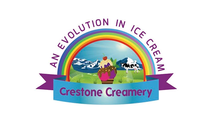 design crestone creamery evolution ice cream logo