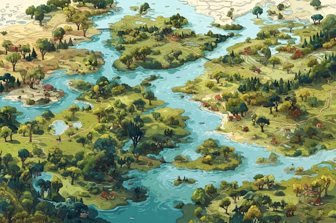 draw a vector map illustration