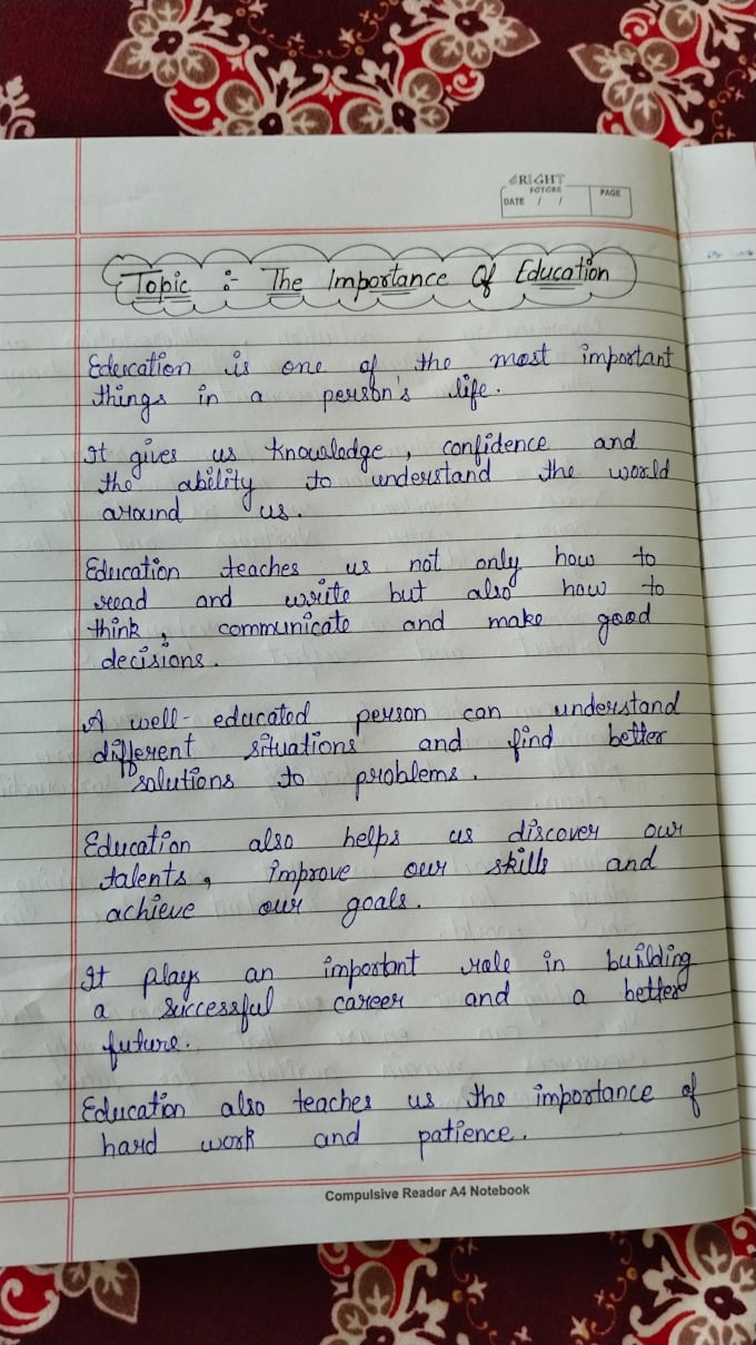 provide neat and beautiful handwritten notes