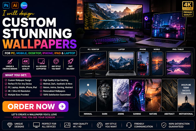 custom stunning wallpapers for PC, mobile, desktop, iphone, ipad and laptop