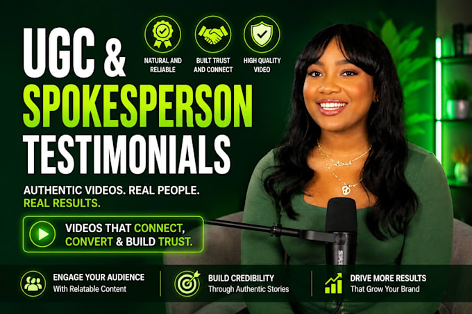 create an authentic ugc testimonial or spokeperson video for your brand