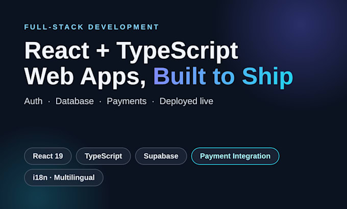 build a react typescript web app with supabase and payment integration