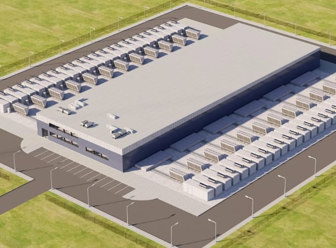 design data center building, factory masterplan, industrial warehouse exterior