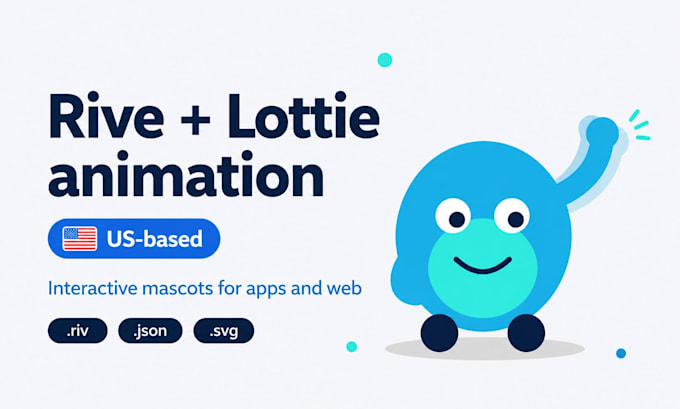 create interactive rive and lottie character animations for app and web