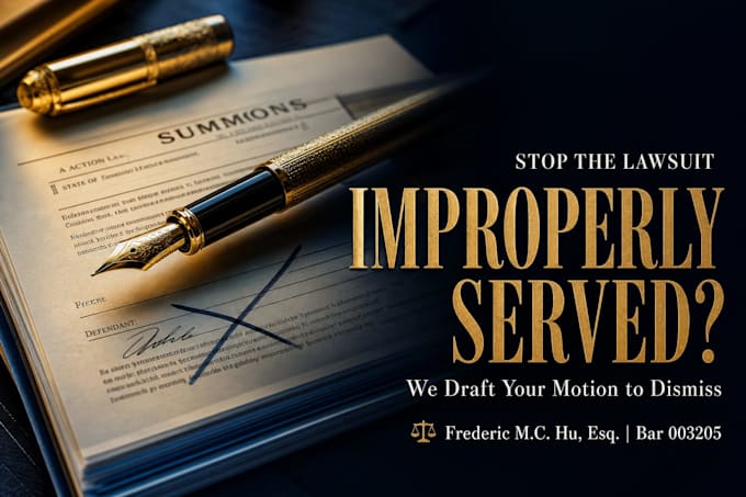 draft a federal motion to dismiss for improper service