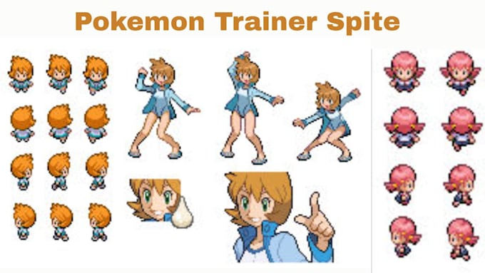 create pokemon trainer sprite battle sprite overworld sprite in gen3 gen 4 style