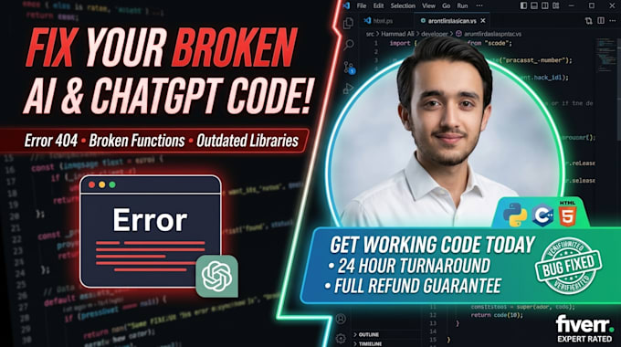 fix, debug, and finish your chatgpt or ai generated code
