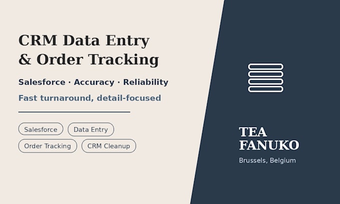 do CRM data entry and order tracking in salesforce