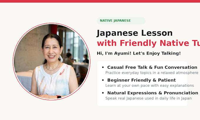 be your friendly native japanese conversation tutor