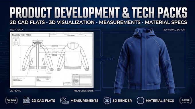 design custom tracksuit 3d mockup tech pack and product development