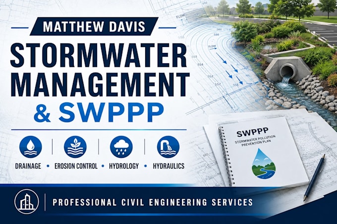 design a professional stormwater management plan and swppp report