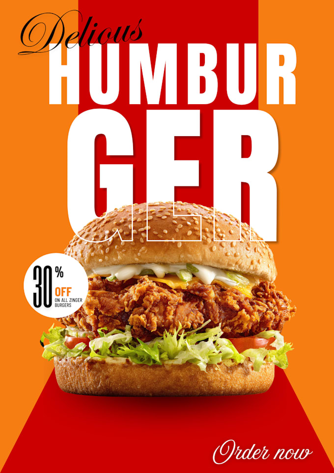 create food poster design for restaurant