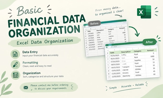 help organize basic financial data