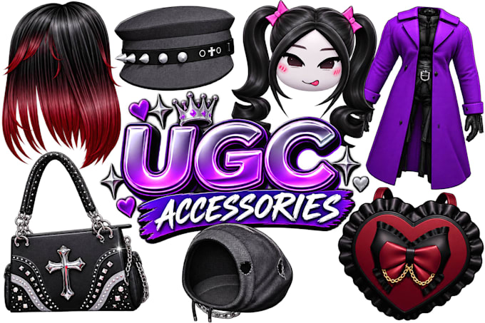 create custom  ugc accessories, game assets, layered clothing