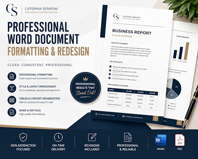 professionally format and redesign your word document