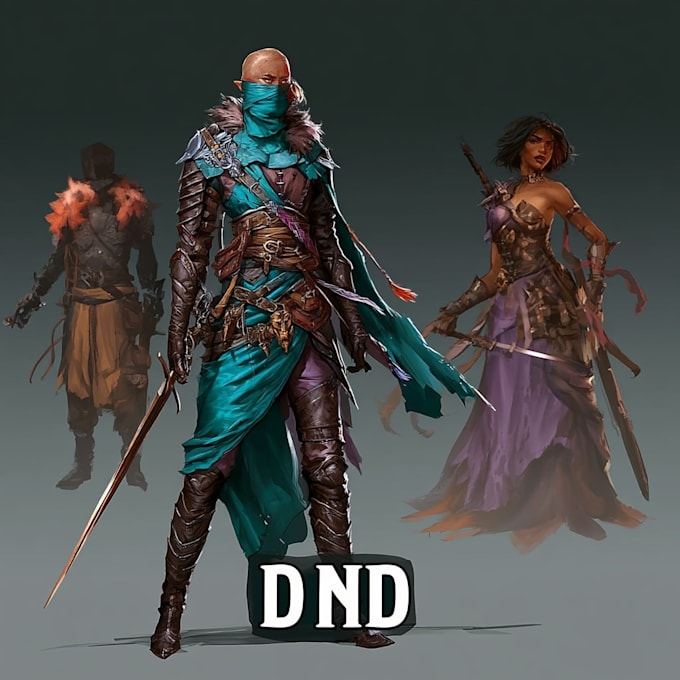 create dnd character design, concept art and illustration